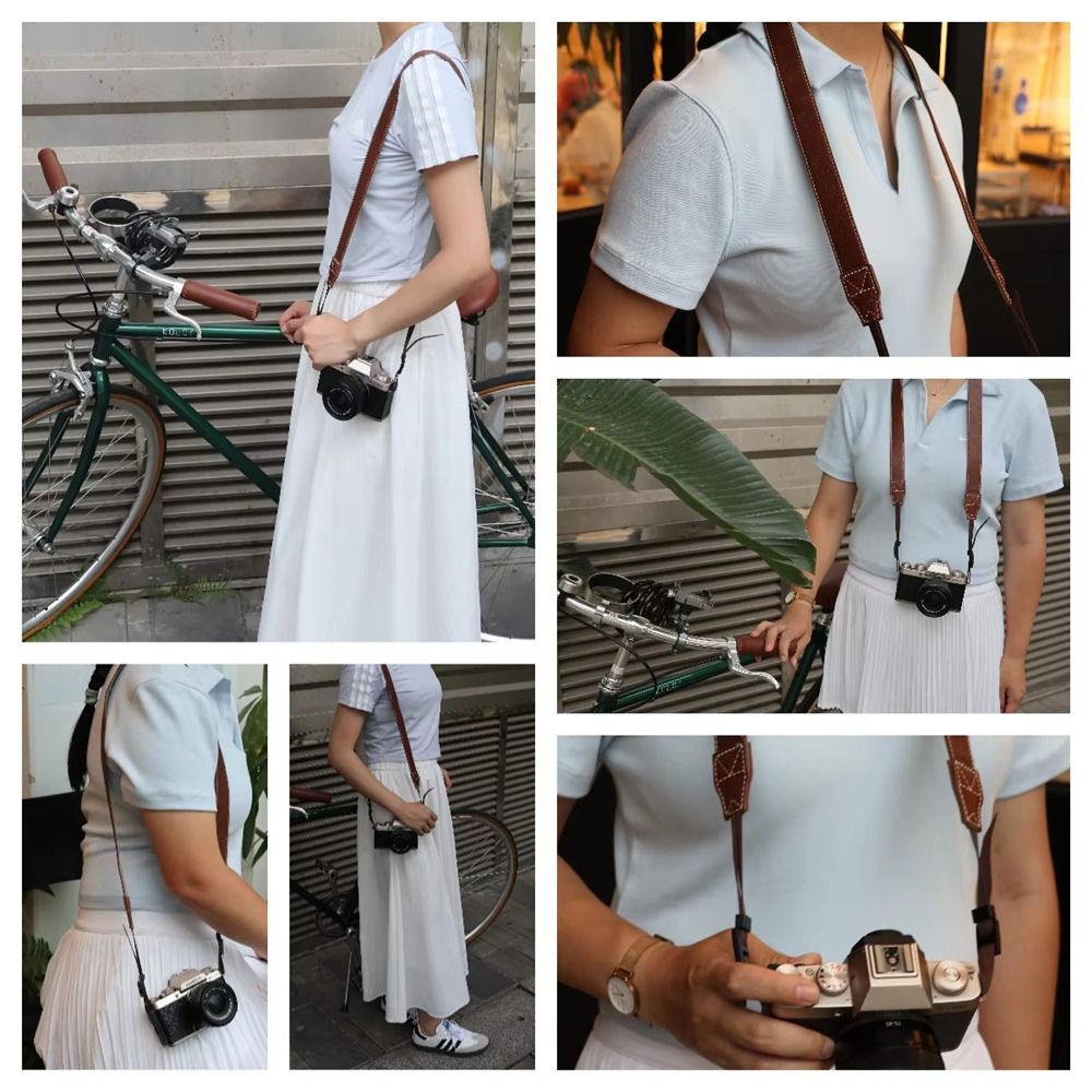 Camera Strap Leather - PU Leather Camera Shoulder Strap Retro